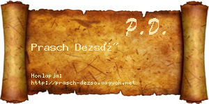Prasch Dezső névjegykártya